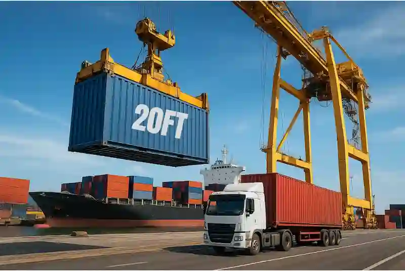 Storage Units vs Shipping Containers in Canada showing a portable shipping container beside a traditional storage facility.