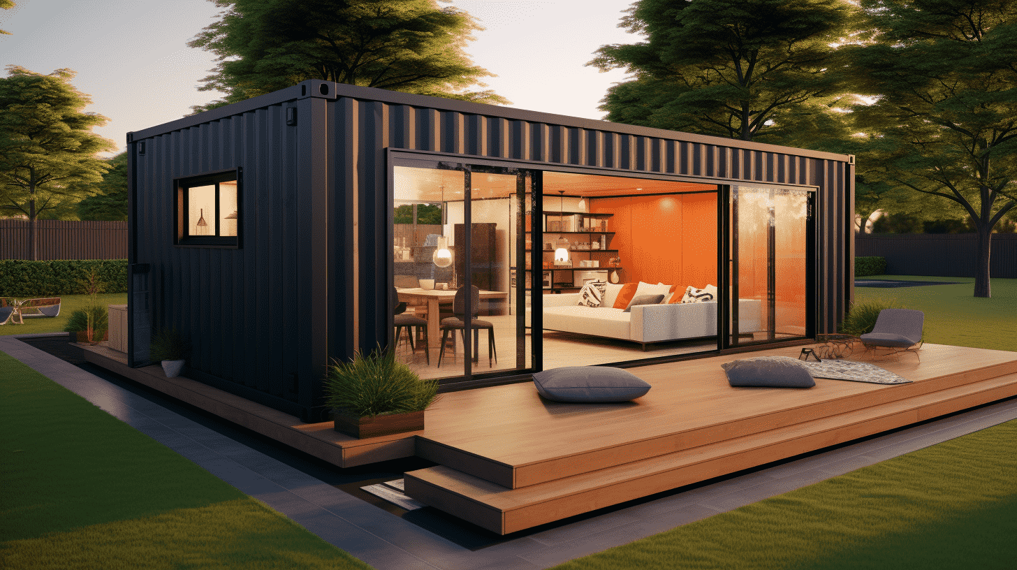Modern container home showcasing Top Container Conversion Ideas in Canada for Modern Living with sustainable and smart space design features.